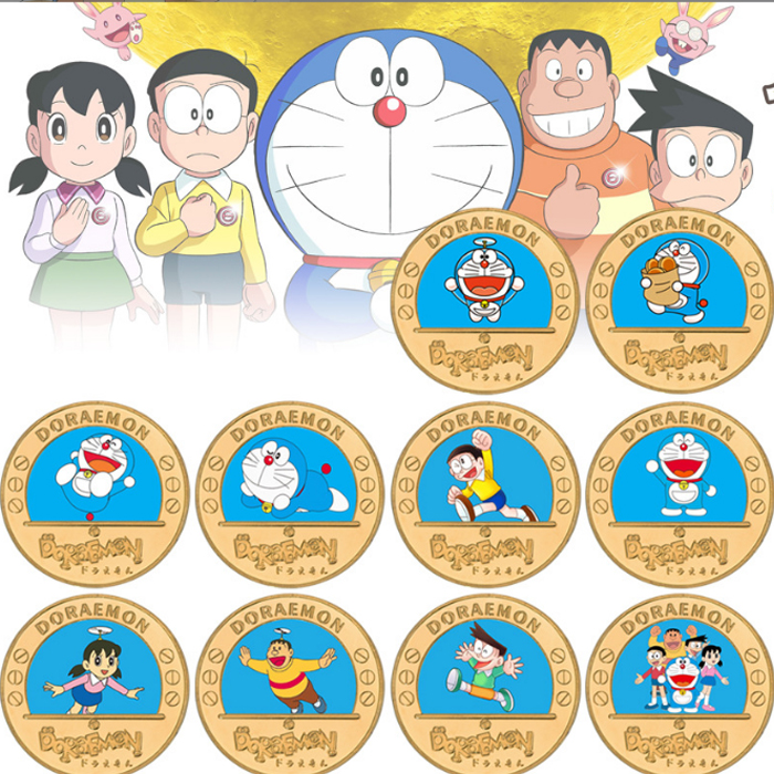 哆啦A梦周边小叮大雄当纪念勋章吧唧海报动漫笔文具手办纪念钞币