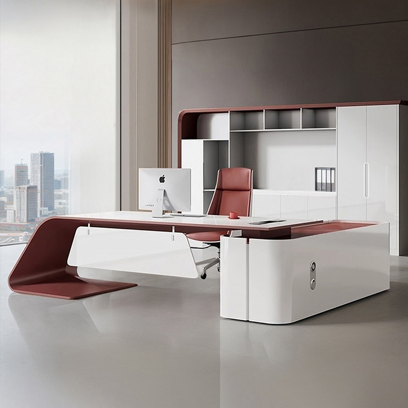 烤漆老板桌简约现代L型结构可定制大班台领导办公室办公桌总裁桌,商业/办公家具,大班台/主管桌,淘宝优惠券,粉丝福利购,淘宝优惠卷