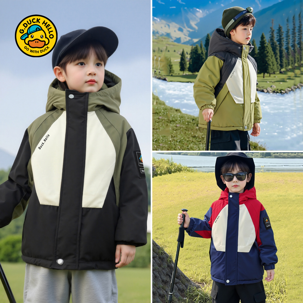 小黄鸭加厚工装棉服冲锋衣