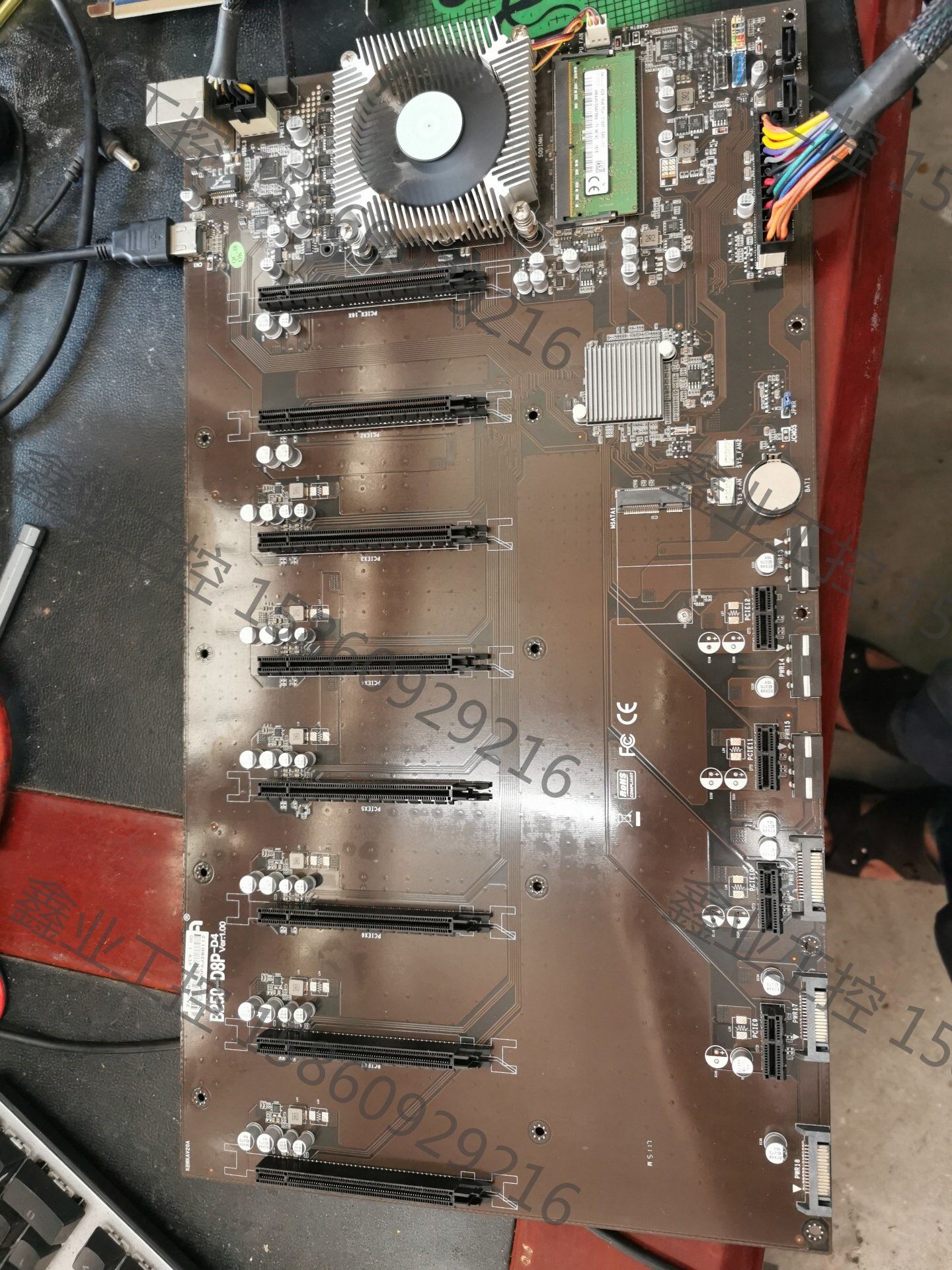 昂达b250-d8p-d4 12卡主板.8卡直插 4卡软插