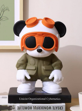 超大号解压暴力熊探险家轻奢创意乔迁新居装饰品酒柜玄关潮玩摆件