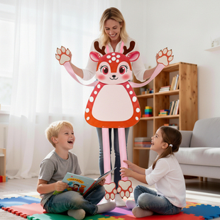 动物人偶服儿童表演服幼儿园亲子活动游园会cos装扮道具老虎小鹿