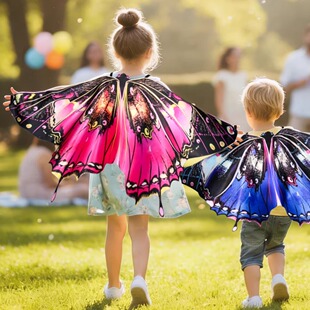 儿童森系蝴蝶翅膀背饰 幼儿园春季游园会演出 虫儿飞舞蹈表演道具