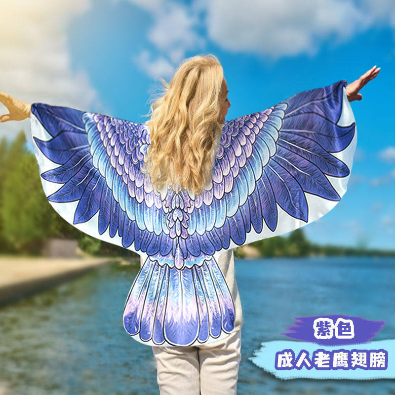 成人cosplay老鹰翅膀面具套装万圣节暗黑系装扮仿真羽毛头饰道具
