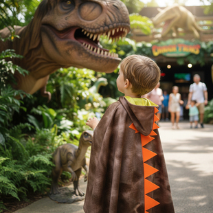 恐龙斗篷仿真连帽3D刺儿童男孩幼儿园游园会装扮道具讲故事易穿脱