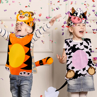 动物服装儿童生肖表演12动物小马幼儿园小学生走秀道具乐考游园会