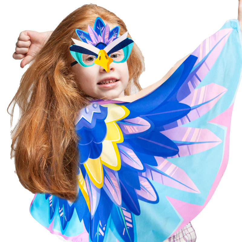 亲子款小鸟翅膀面具套装凤凰老鹰乌鸦户外活动游戏道具万圣节装扮