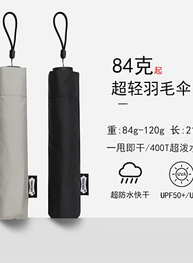 超轻84g日本泼水防晒防紫外线女小巧便携晴雨两用铅笔遮阳太阳伞