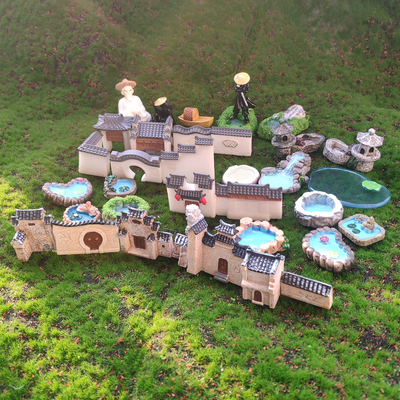 微景观造景摆件桥山水池