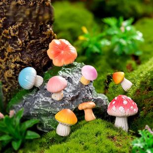 多肉花盆装饰品仿真梦幻小蘑菇盆景园艺DIY造景微景观配件小摆件