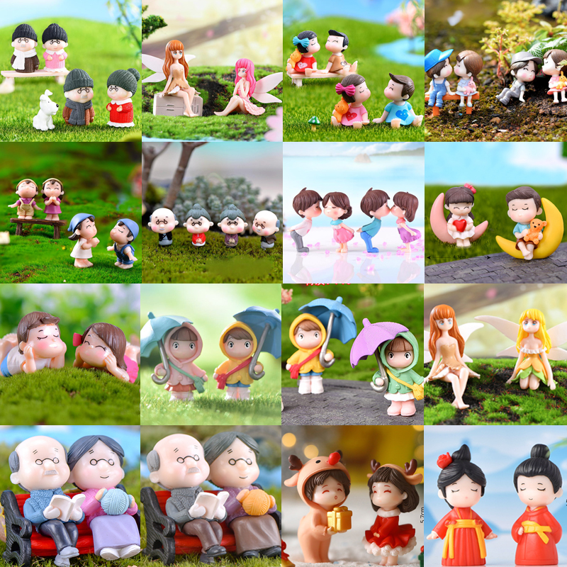 微景观桌面装饰公仔情侣摆件