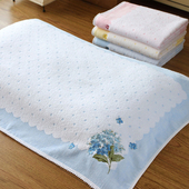 金号正品 一对 包邮 纯棉情侣单人枕巾优雅刺绣无捻枕巾柔软细腻透气