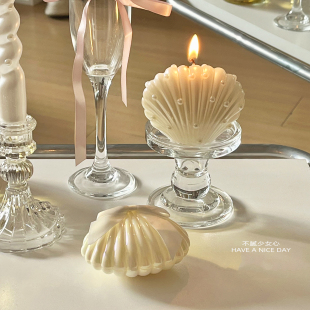 珍珠贝壳香薰蜡烛家用室内持久留香高级感香氛蜡烛生日礼物送女友