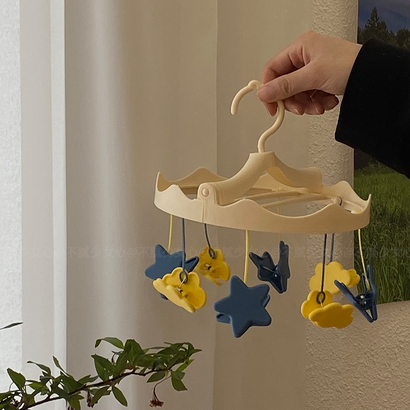 ins风简约卡通创意兔子星星家用内衣晾晒架学生宿舍袜子塑料衣架,收纳整理,多夹子晾衣架,淘宝优惠券,粉丝福利购,淘宝优惠卷