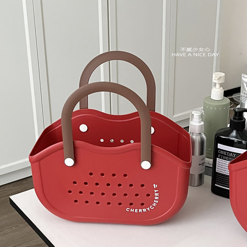 樱桃红了！游泳洗澡手提篮学生沐浴篮洗漱用品收纳篮子收纳筐浴筐