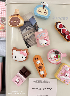 可爱立体猫头蛋糕冰箱贴磁贴甜品造型创意装饰磁性贴
