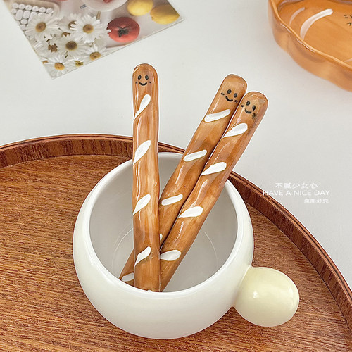 ins可爱家用陶瓷法棍搅拌棍固体咖啡饮料搅拌棒高颜值调酒面包棒