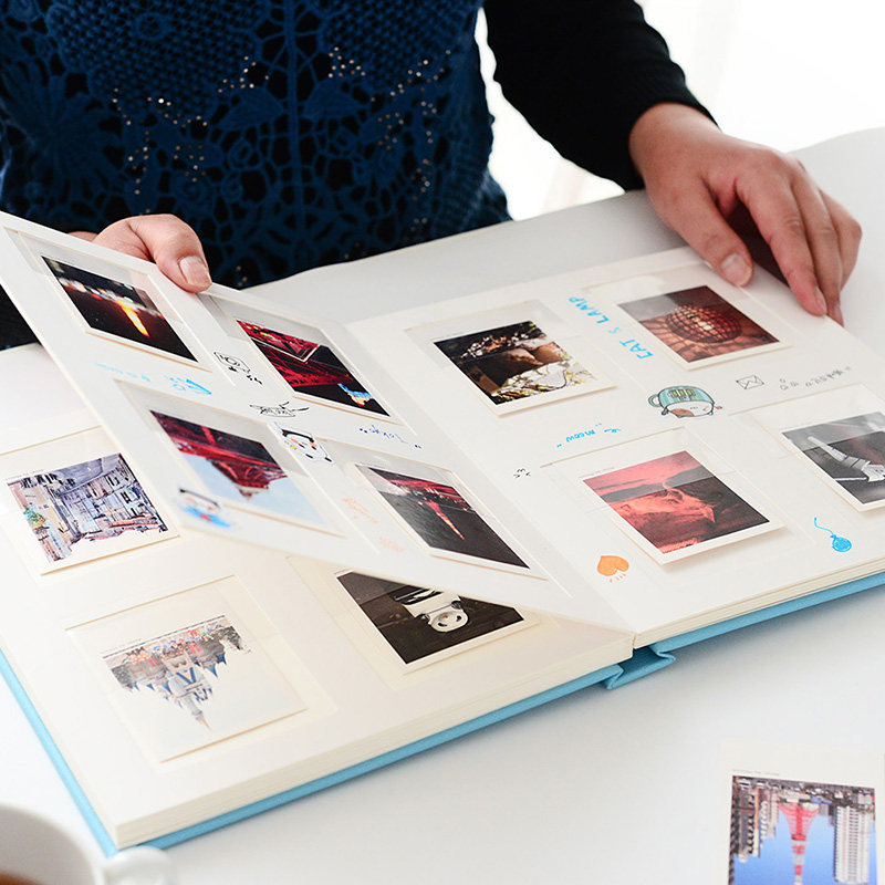 包邮 标准3寸4寸拍立得照片电影票火车票白卡插页式diy手工相册