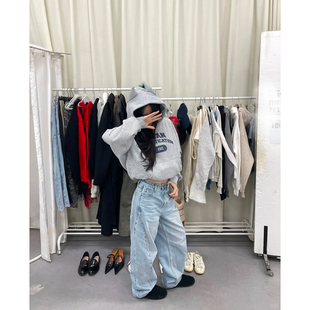 ASSAULT jennie同款恶魔耳朵连帽卫衣字母印花运动休闲上衣