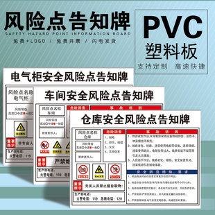 安全风险点告知牌 危险源配电房车间空压注塑叉车冲铣钻床机械伤害仓库行车岗位置警示牌告有限空间标识志卡