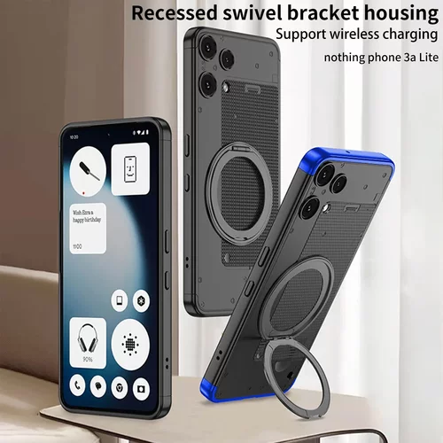 新品适用Nothing phone3alite手机壳简约磁吸旋转指环支架防刮花