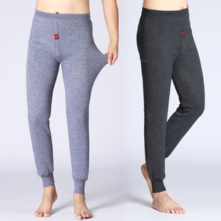 护膝护腰超弹高腰打底裤 加绒加厚宽松棉裤 加肥加大 保暖裤 秋冬男士