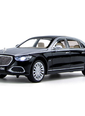 1:24迈巴s680合金车模型灯光家居饰品摆件澄海玩具车摆摊跨境