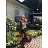 丝丝日记 碎花裙 春野碎花 田园温柔蕾丝假两件 开衫 法式