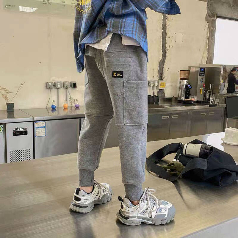 儿童装男童运动裤卫裤春秋装款小中大童休闲工装裤纯棉修身小脚裤