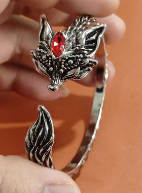 灵狐赤耀手镯轻奢时尚妖媚狐狸复古百搭款九尾狐灵狐面具手镯