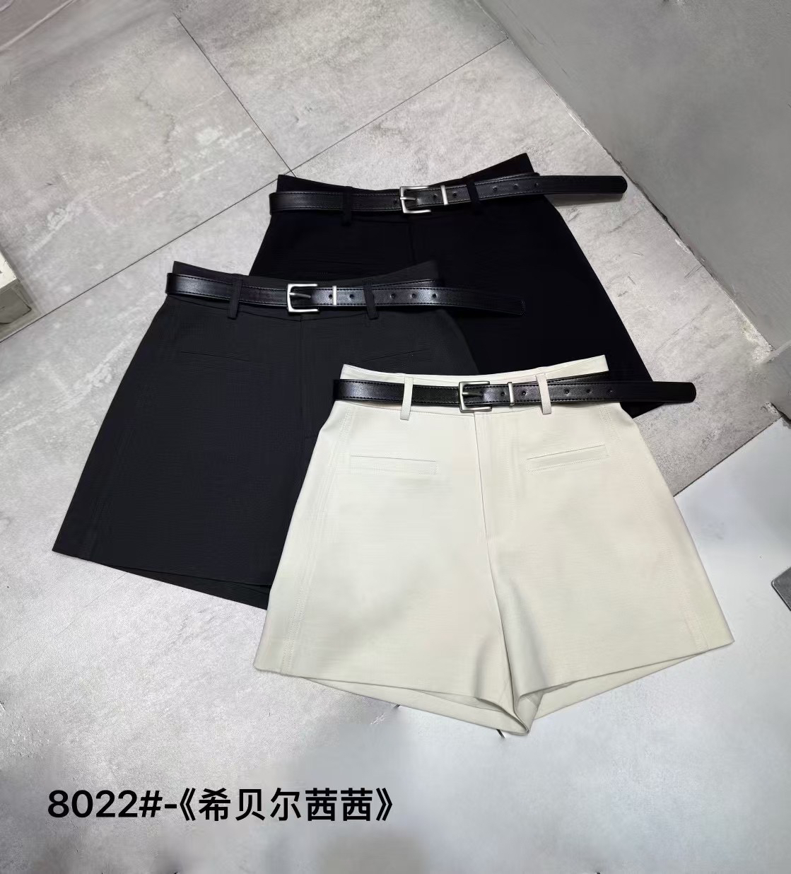 希贝尔XIBEIER短裤2025春夏新款女高腰直筒短裤显瘦气质百搭西裤