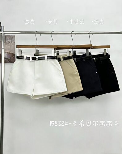 希贝尔XIBEIER短裤2026夏季新款短裤女简约显瘦休闲洗水棉直筒裤