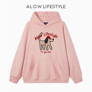 2025秋冬爆款 LIFESTYLE生活系列 ALOW 印花连帽卫衣外套 正品