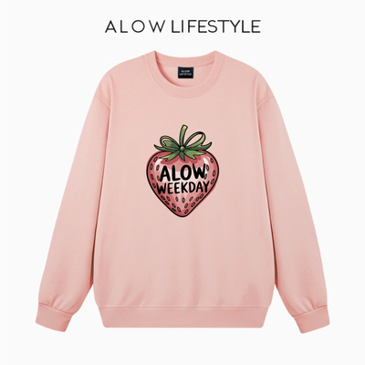 【正品】ALOW LIFESTYLE生活系列 女装秋冬爆款圆领草莓卫衣外套