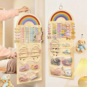 发饰收纳神器儿童头绳发圈发箍墙上免打孔毛毡宝宝卡子发夹壁挂袋