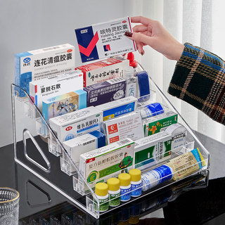 药箱家庭装大容量桌面便携透明急救试剂盒多层儿童防疫药物收纳盒
