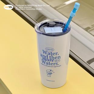 NANZA原创小狗保温杯可爱不锈钢保温保冷韩国ins咖啡杯便携宽口杯