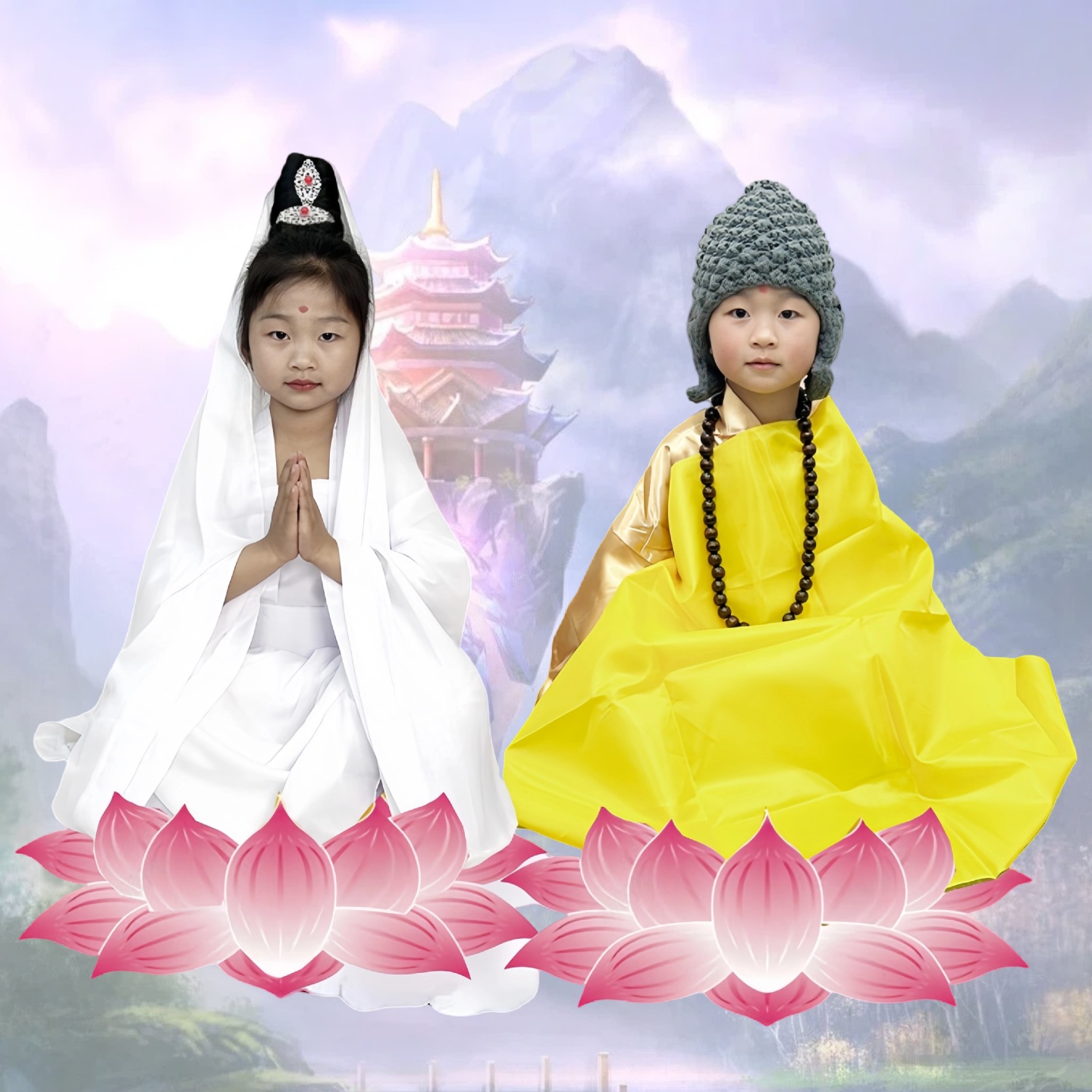 如来佛祖观音服装儿童西游记道具全套舞台戏服观世音菩萨表演出服