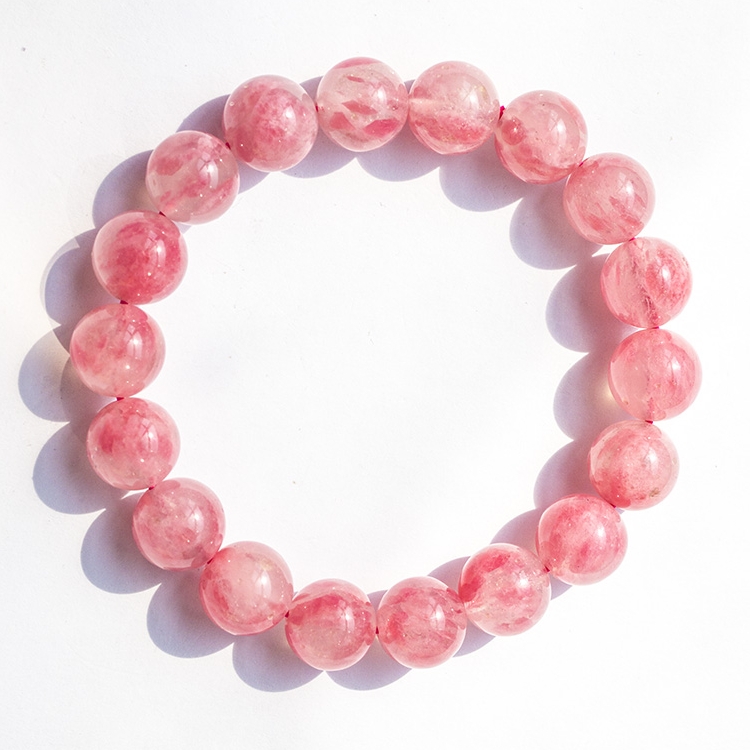 天然樱花雨蔷薇辉手串水晶圆珠玉化体飘花瓣闺蜜礼无优化一物一图