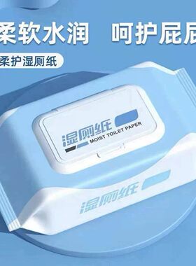 湿厕纸湿厕纸可冲散不连抽厚款清洁湿巾便携装独立包装加厚家用