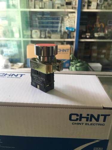正泰红色自复位平头按钮开关NP2-BA42单联 1常闭 开孔22MM