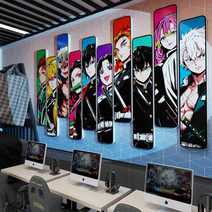 电竞房酒店装饰鬼灭之刃二次元海报墙贴改造布置卧室床头动漫挂画
