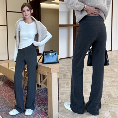 25冬季欧货高腰醋酸羊毛显瘦百搭大弹力加绒微辣裤女神裤