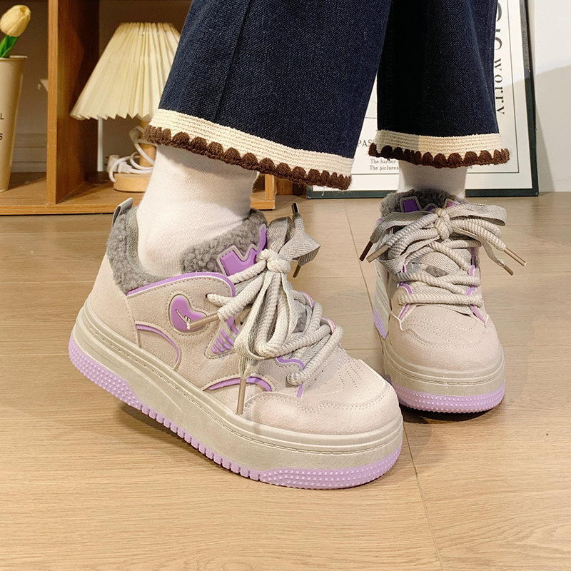 回力港风复古厚底二棉鞋