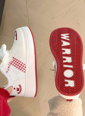 回力女鞋新年红色加绒小白鞋女冬季保暖二棉鞋子百搭厚底休闲板鞋