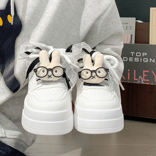 回力原创可爱兔子厚底小白鞋女鞋子ins潮百搭小众爆款增高板鞋女