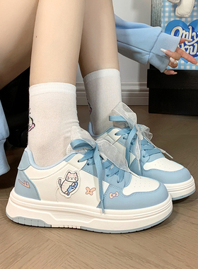 回力网红可爱小猫小白鞋女新款爆款百搭小众休闲厚底板鞋子女鞋潮