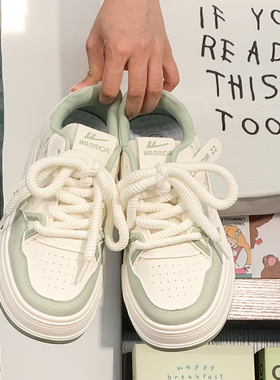 回力薄荷绿厚底板鞋女款学生百搭小众鞋子新款爆款轻便休闲小白鞋
