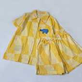 纯棉纱布可爱卡通睡衣短袖 短裤 长裤 芝士小象 春夏秋家居服套装 女