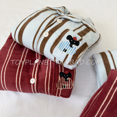 秋冬可爱卡通加厚保暖情侣家居服